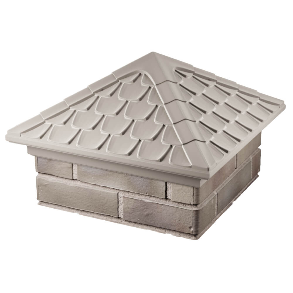 Колпак Zking Эльбрус Бежевый на столб 1.5х1.5 кирпича (385х385мм) в Раменском фото