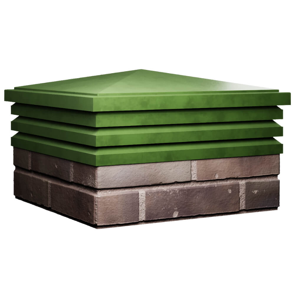 Колпак Zking Бона ХайТек Зеленый на столб 2х2 кирпича (513х513мм) в Раменском фото