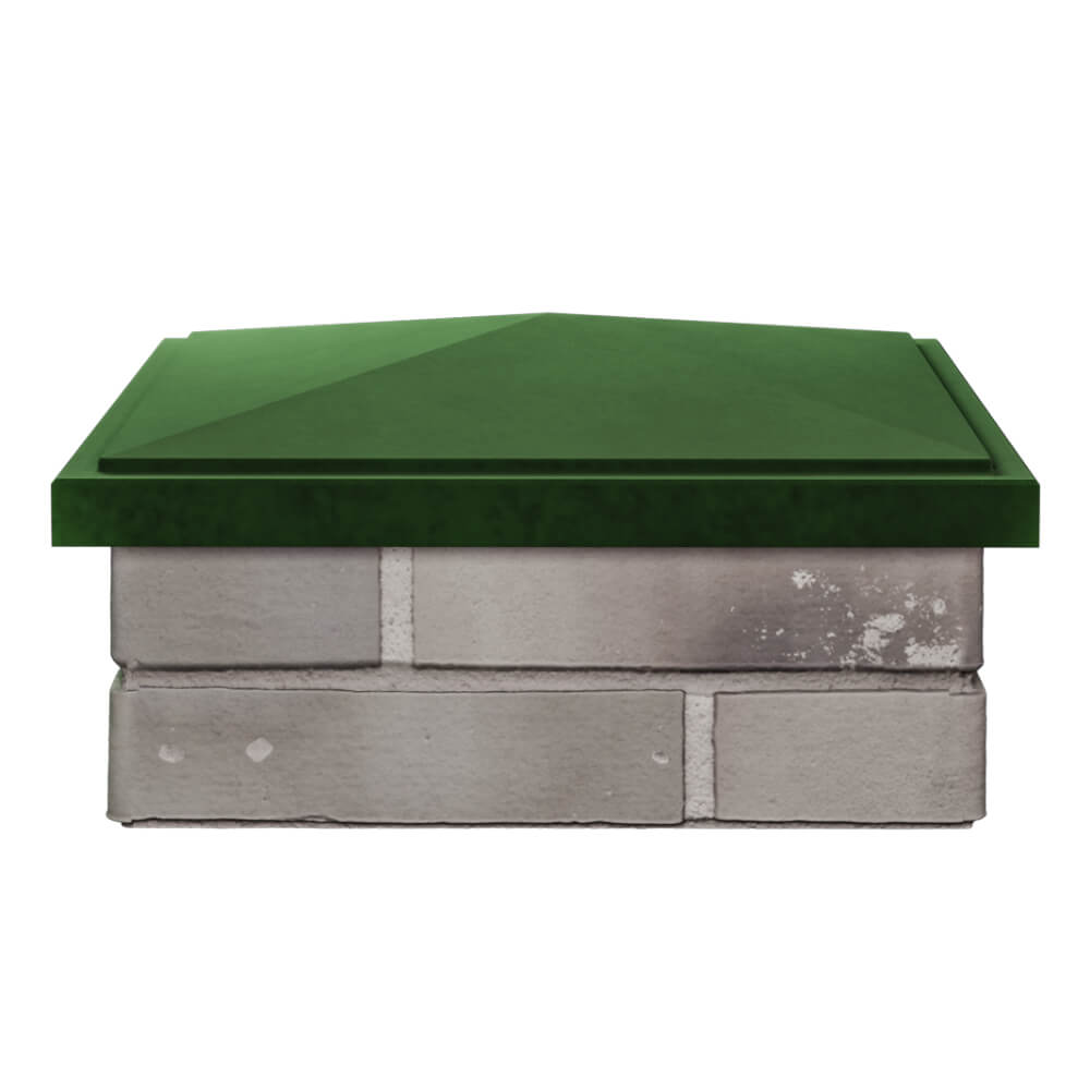 Колпак Zking БонаМоно Зеленый на столб 1.5х1.5 кирпича (385х385, 400х400мм) Раменское фото