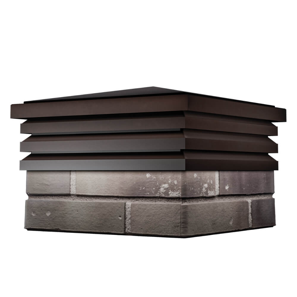 Колпак Zking Бона ХайТек Коричневый на столб 1.5х1.5 кирпича (385х385мм) в Раменском фото