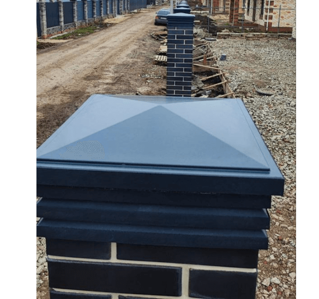 Колпак Zking Бона ХайТек Серый на столб 1.5х1.5 кирпича (385х385мм) в Раменском фото