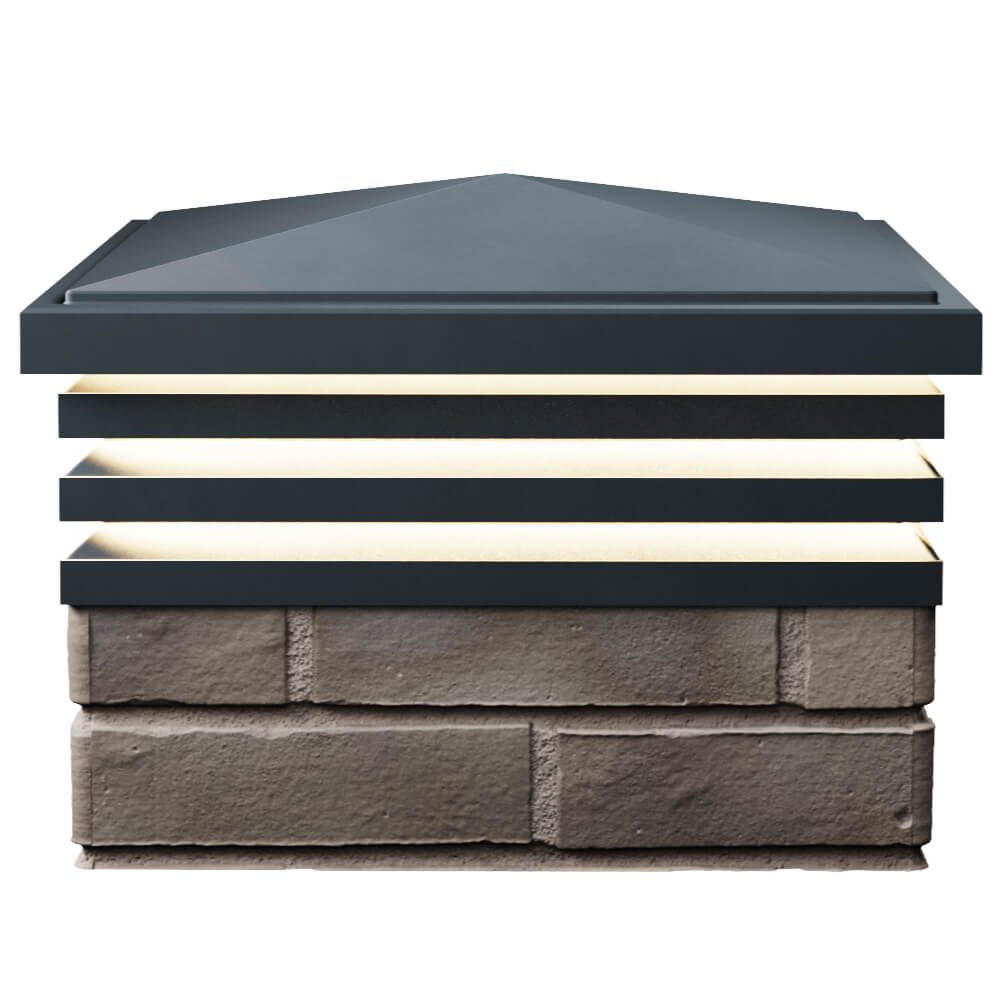 Колпак Zking Бона ХайТек Серый на столб 1.5х1.5 кирпича (385х385мм) с подсветкой в Раменском фото