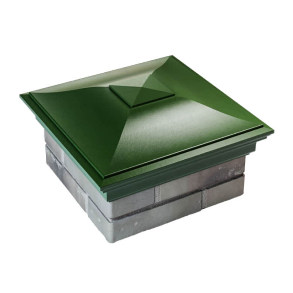 Колпак Zking Монблан Зеленый на столб 1.5х1.5 еврокирпича 0.7НФ (355х355мм) в Раменском фото