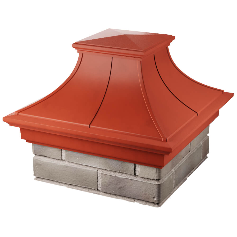 Колпак Zking Монблан Премиум Красный на столб 1.5х1.5 кирпича (385х385мм) в Раменском фото
