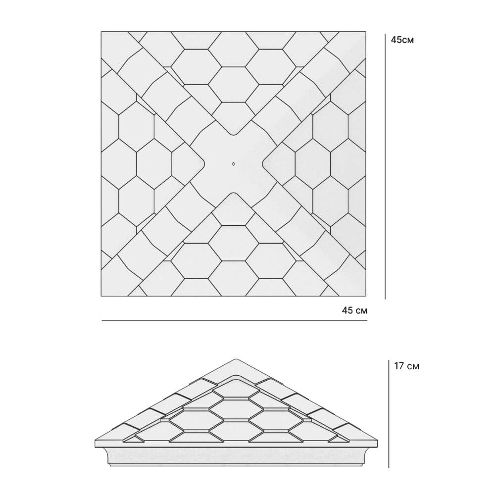 Колпак Zking Эверест Серый на столб 1.5х1.5 кирпича (390х390мм) в Раменском фото