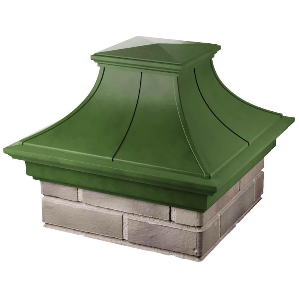 Колпак Zking Монблан Премиум Зеленый на столб 1.5х1.5 кирпича (385х385мм) в Раменском фото