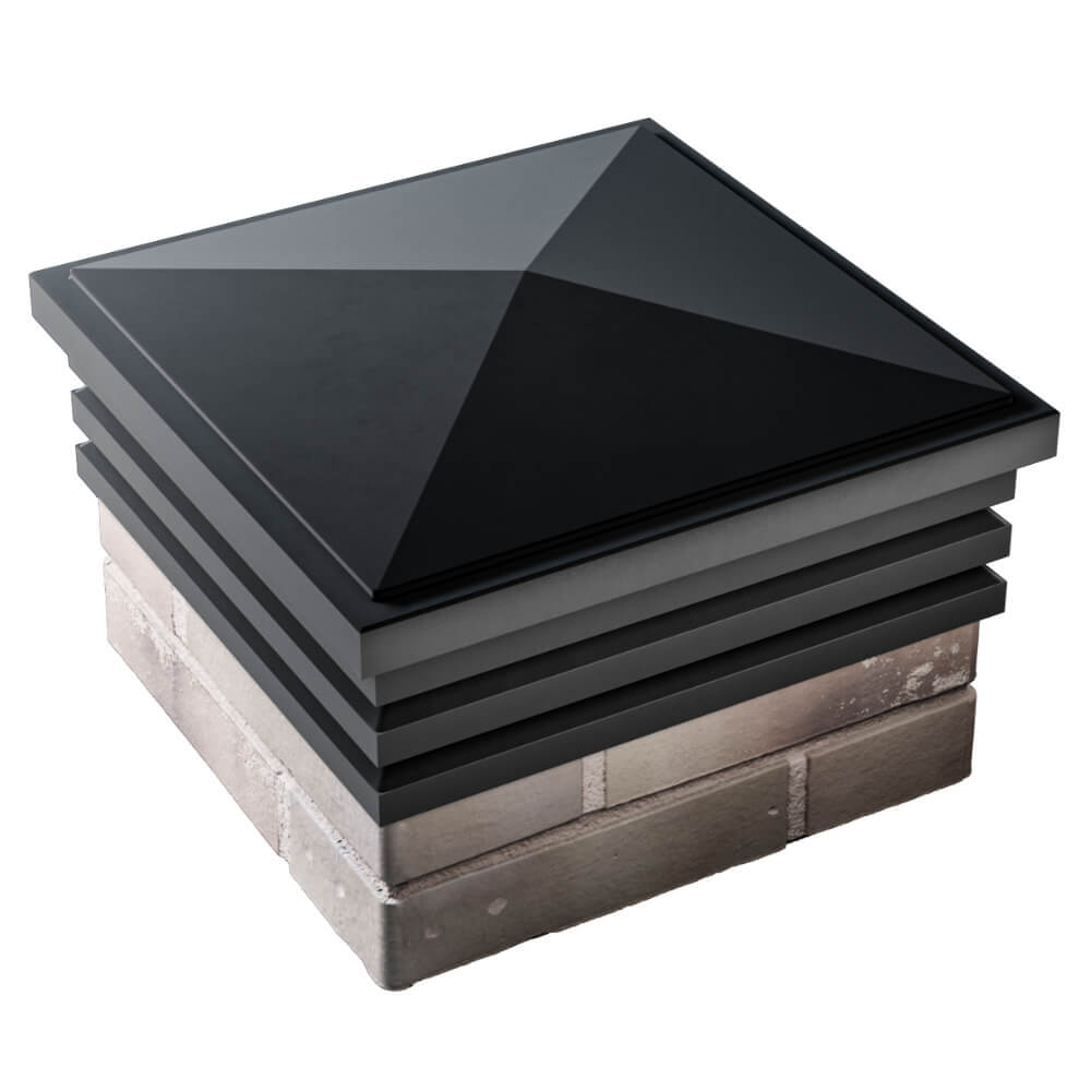 Колпак Zking Бона ХайТек Черный на столб 1.5х1.5 кирпича (385х385мм) в Раменском фото