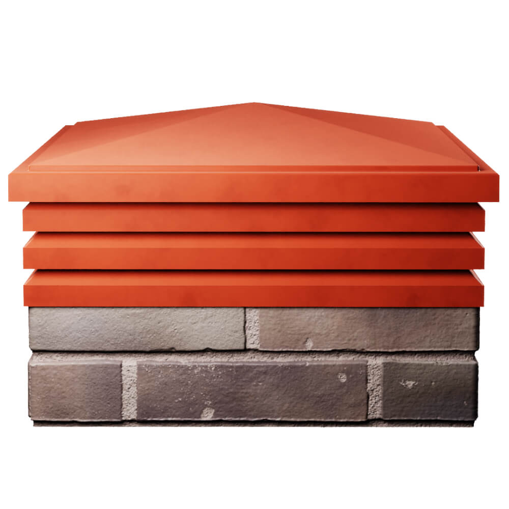 Колпак Zking Бона ХайТек Красный на столб 2х2 кирпича (513х513мм) Раменское фото