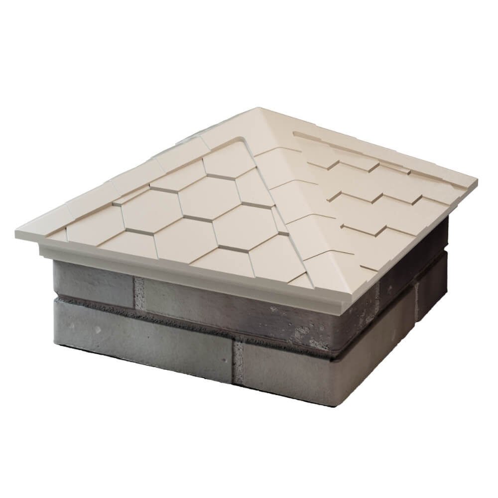 Колпак Zking Эверест Бежевый на столб 1.5х1.5 кирпича (390х390мм) в Раменском фото