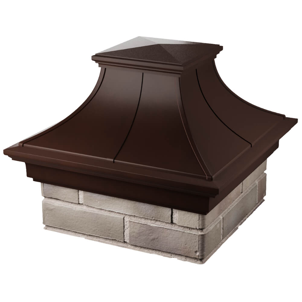 Колпак Zking Монблан Премиум Коричневый на столб 1.5х1.5 кирпича (385х385мм) в Раменском фото