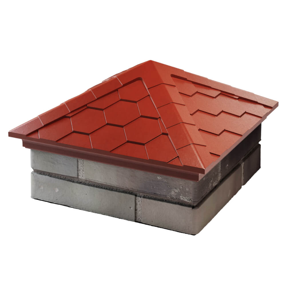 Колпак Zking Эверест Красный на столб 1.5х1.5 кирпича (390х390мм) в Раменском фото