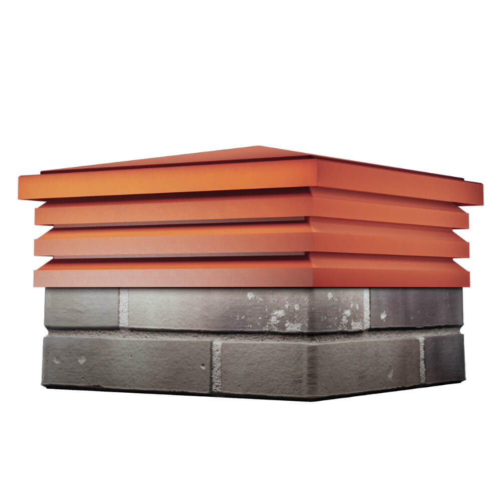 Колпак Zking Бона ХайТек Красный на столб 1.5х1.5 кирпича (385х385мм) в Раменском фото