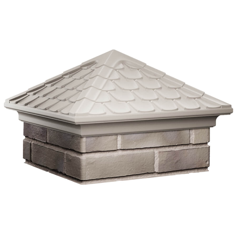 Колпак Zking Эльбрус Бежевый на столб 1.5х1.5 кирпича (385х385мм) в Раменском фото