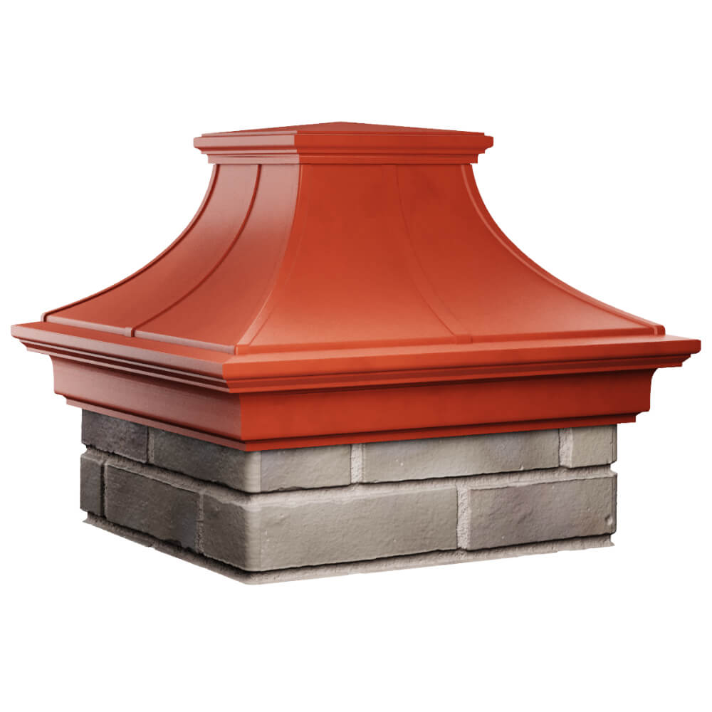 Колпак Zking Монблан Премиум Красный на столб 1.5х1.5 кирпича (385х385мм) в Раменском фото