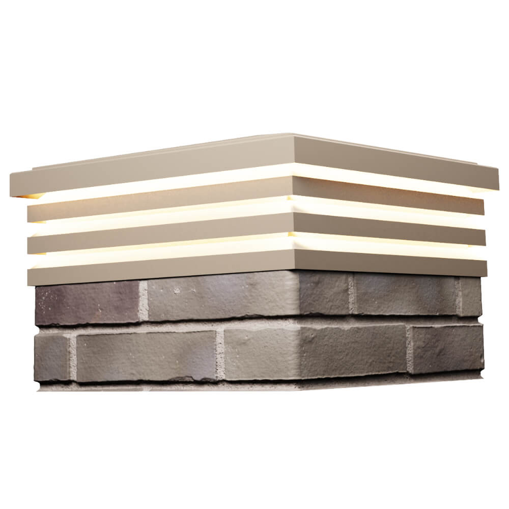 Колпак Zking Бона ХайТек Бежевый на столб 1.5х1.5 кирпича (385х385мм) с подсветкой в Раменском фото