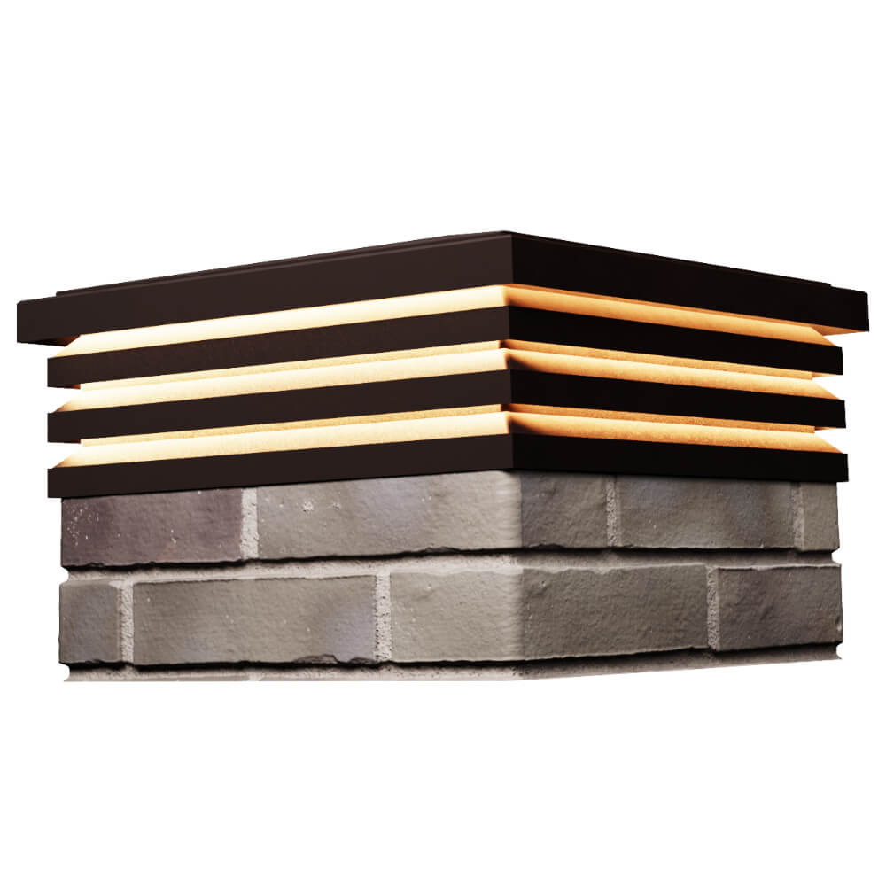 Колпак Zking Бона ХайТек Коричневый на столб 1.5х1.5 кирпича (385х385мм) с подсветкой в Раменском фото