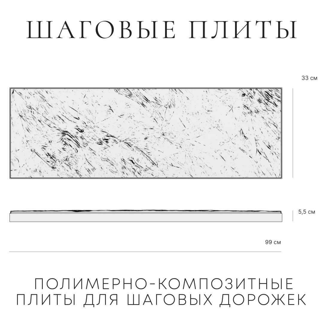 Шаговая плита STONE Графитовый Серый 990х330х55мм в Раменском фото