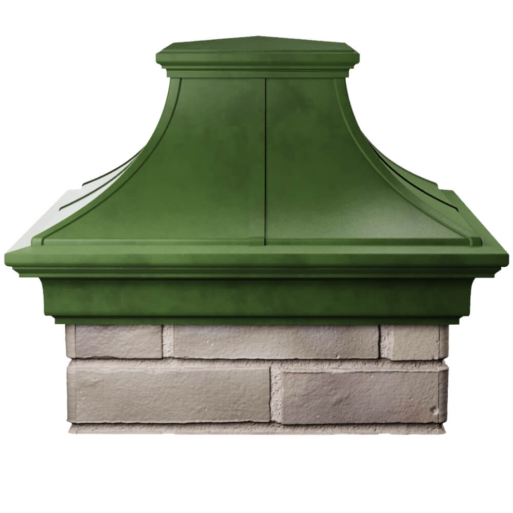 Колпак Zking Монблан Премиум Зеленый на столб 1.5х1.5 кирпича (385х385мм) Раменское фото