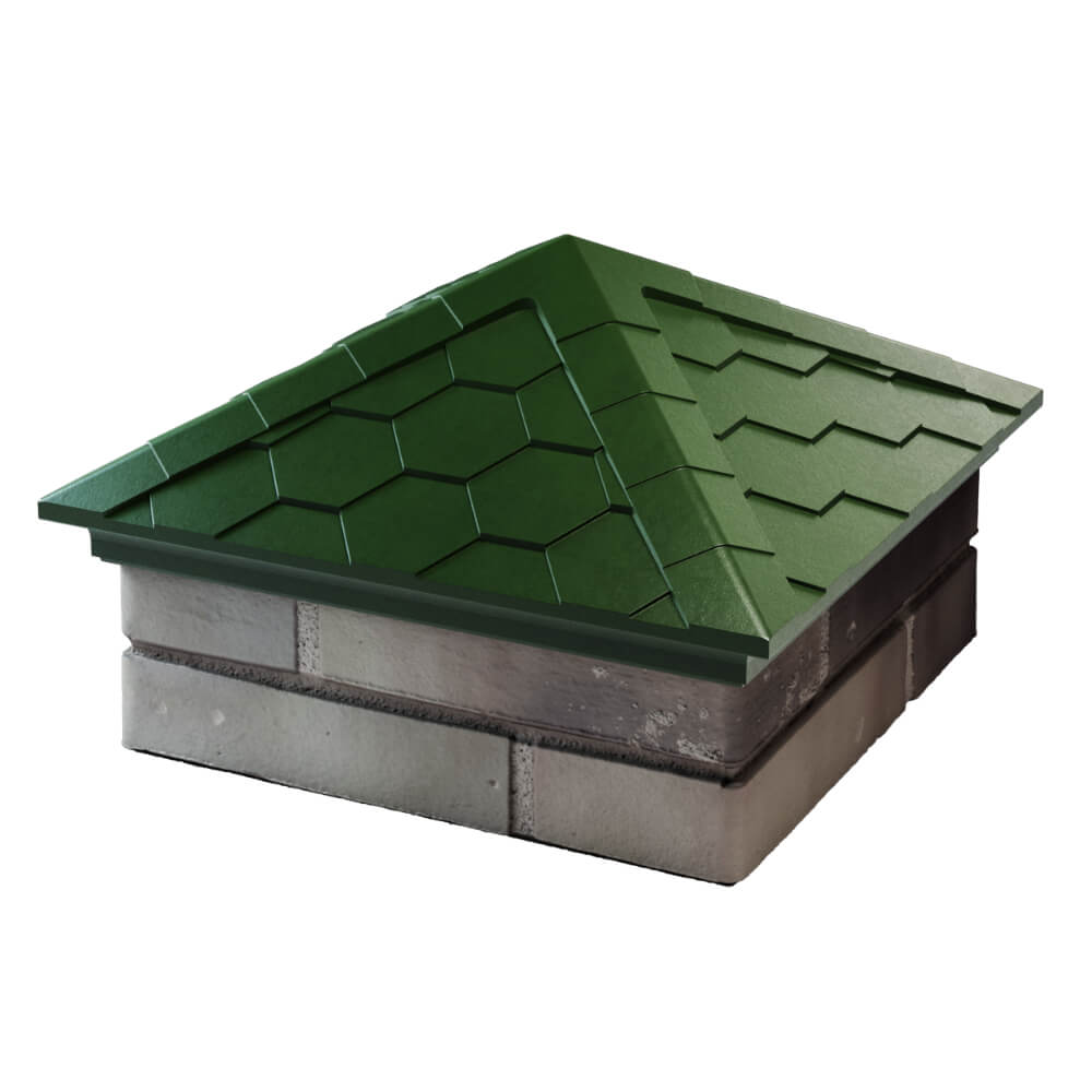 Колпак Zking Эверест Зеленый на столб 1.5х1.5 кирпича (390х390мм) в Раменском фото