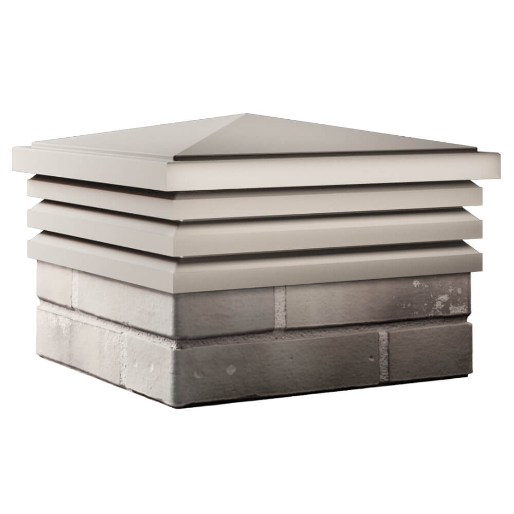 Колпак Zking Бона ХайТек Бежевый на столб 1.5х1.5 кирпича (385х385мм) в Раменском фото