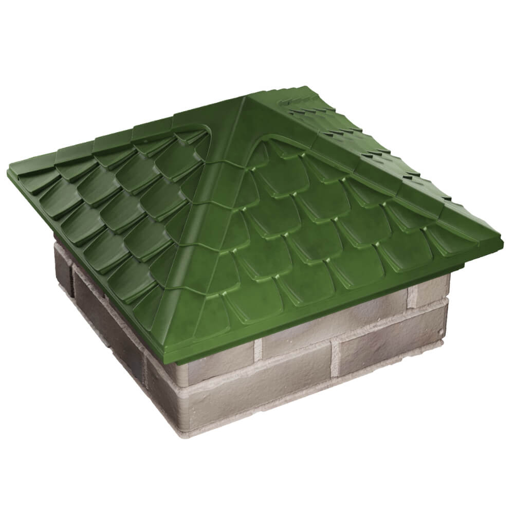 Колпак Zking Эльбрус Зеленый на столб 1.5х1.5 кирпича (385х385мм) в Раменском фото