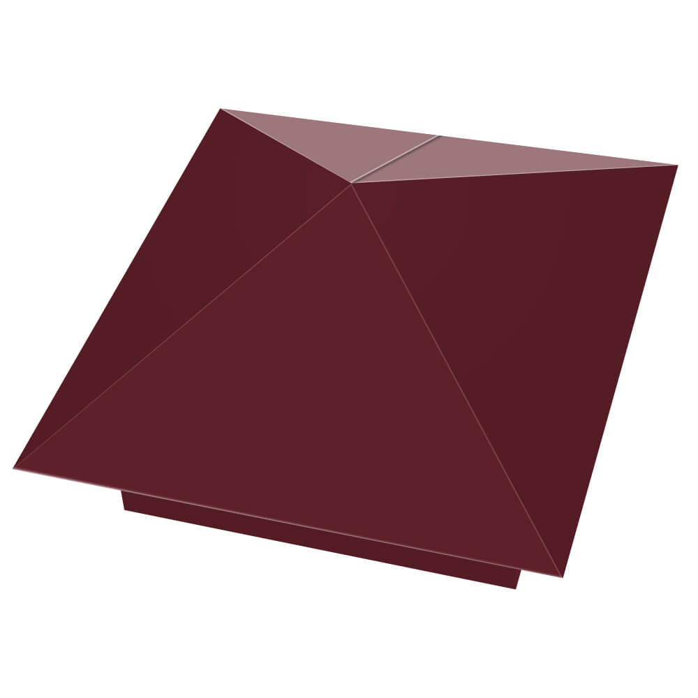 Колпак металлический 390х390мм RAL3005 Красное Вино заборный Раменское фото