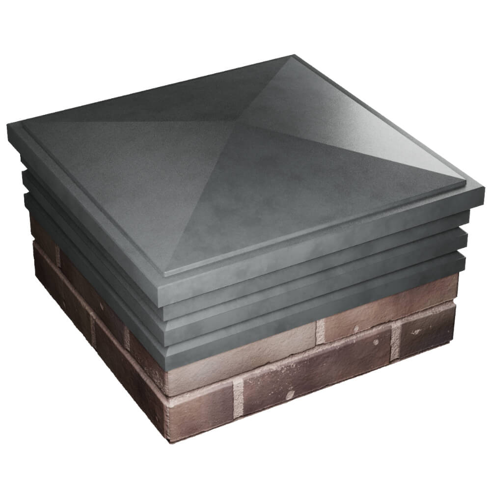 Колпак Zking Бона ХайТек Серый на столб 2х2 кирпича (513х513мм) в Раменском фото