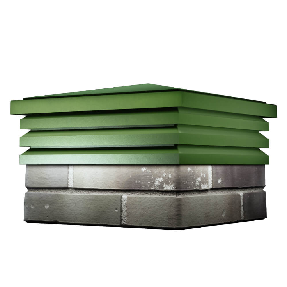 Колпак Zking Бона ХайТек Зеленый на столб 1.5х1.5 кирпича (385х385мм) в Раменском фото