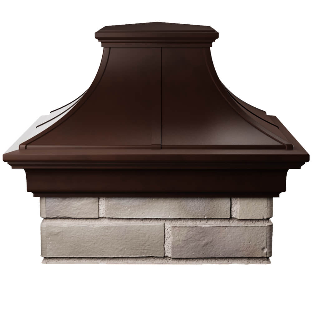 Колпак Zking Монблан Премиум Коричневый на столб 1.5х1.5 кирпича (385х385мм) Раменское фото