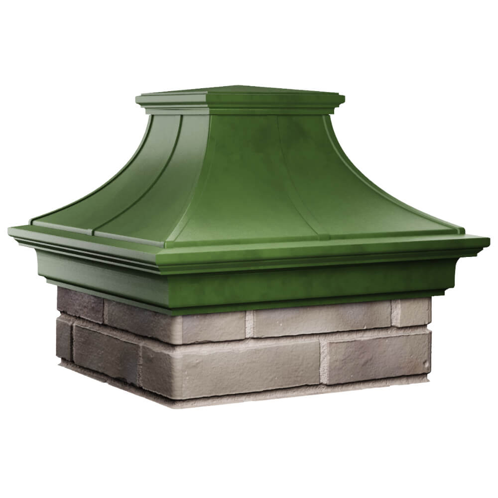 Колпак Zking Монблан Премиум Зеленый на столб 1.5х1.5 кирпича (385х385мм) в Раменском фото