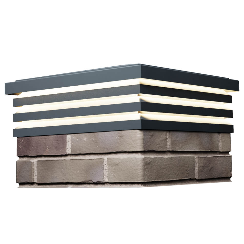 Колпак Zking Бона ХайТек Серый на столб 1.5х1.5 кирпича (385х385мм) с подсветкой в Раменском фото