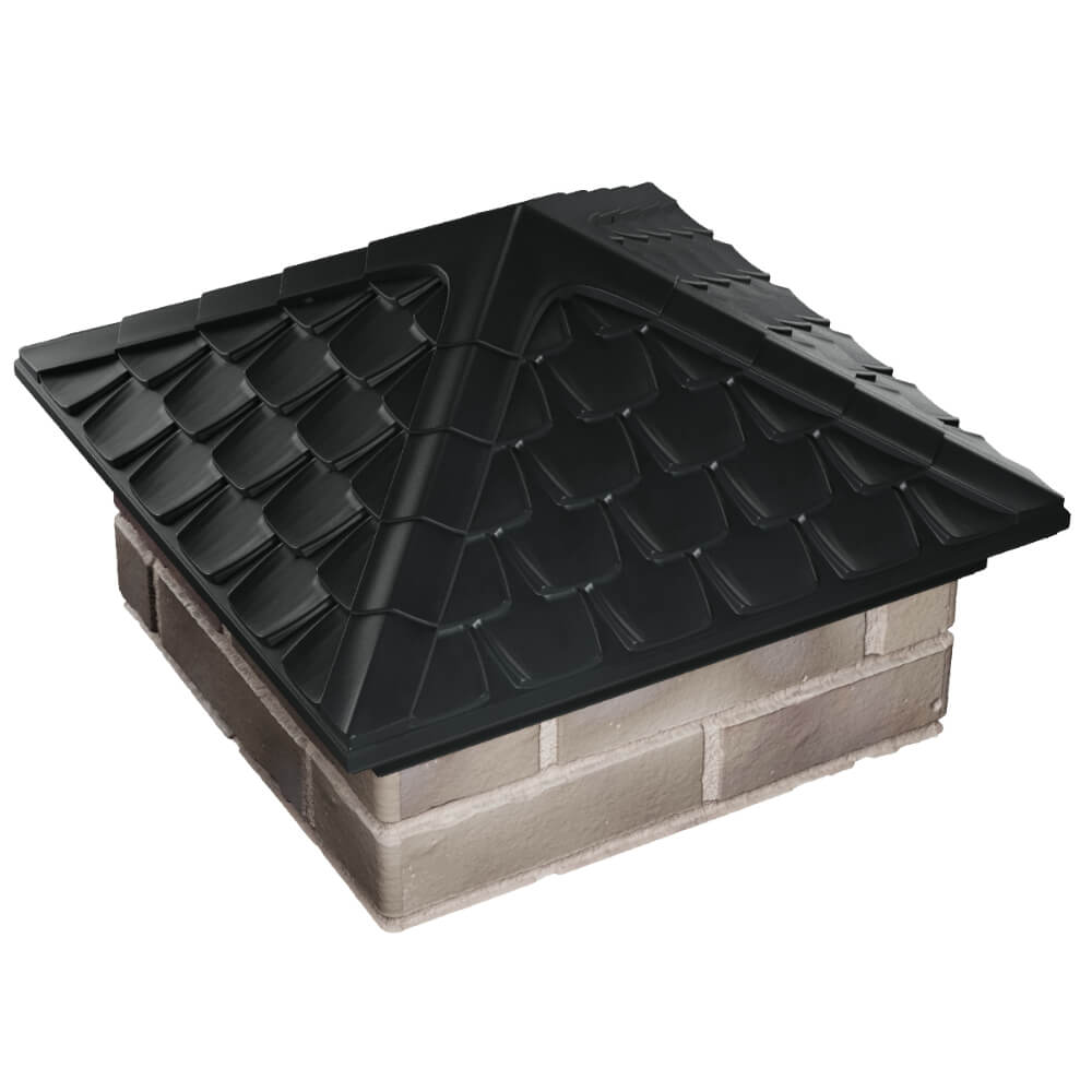 Колпак Zking Эльбрус Черный на столб 1.5х1.5 кирпича (385х385мм) в Раменском фото