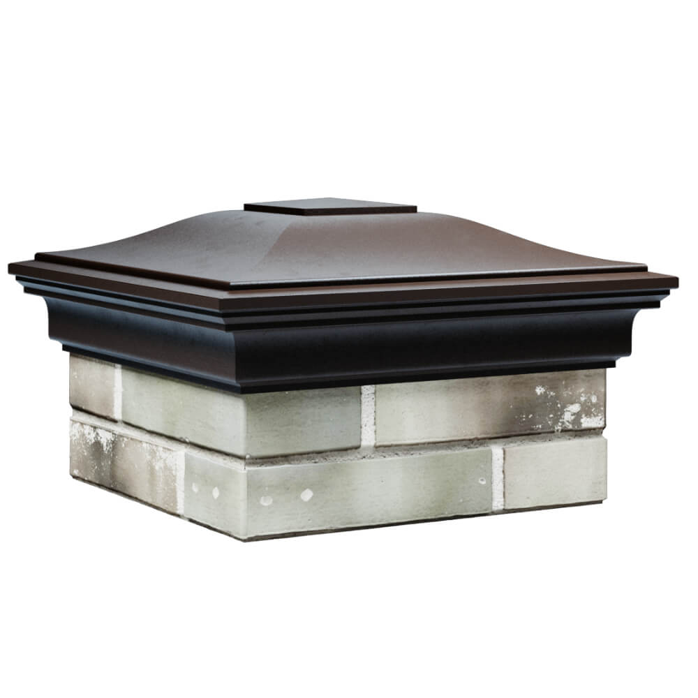 Колпак Zking Монблан Коричневый на столб 1.5х1.5 кирпича (385х385мм) в Раменском фото