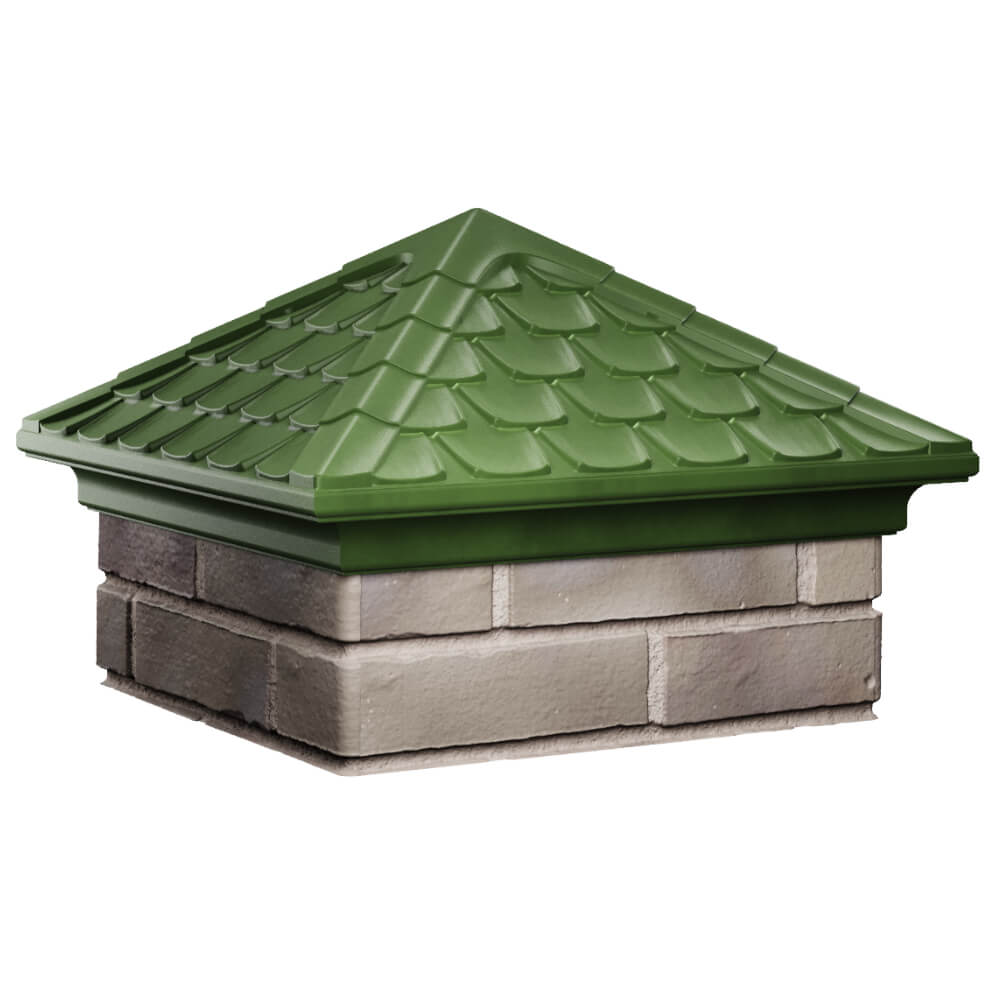 Колпак Zking Эльбрус Зеленый на столб 1.5х1.5 кирпича (385х385мм) в Раменском фото