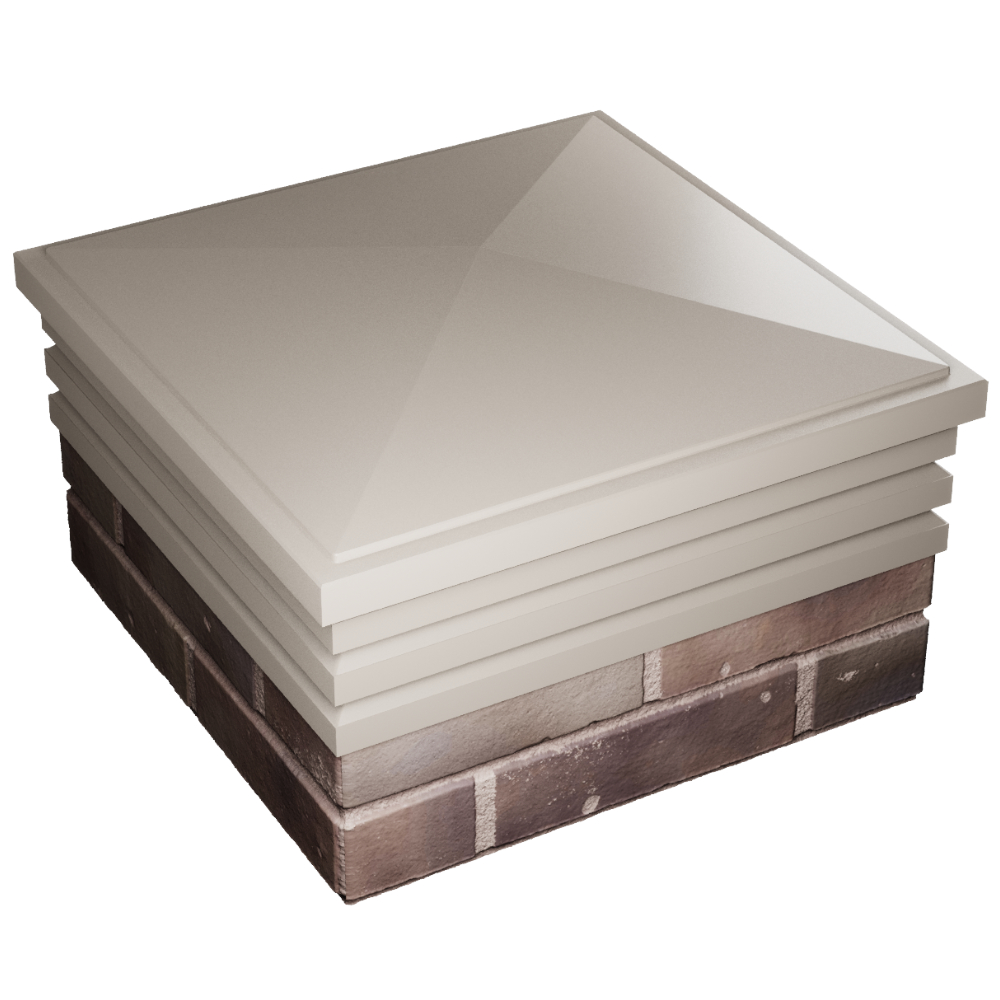 Колпак Zking Бона ХайТек Бежевый на столб 2х2 кирпича (513х513мм) в Раменском фото