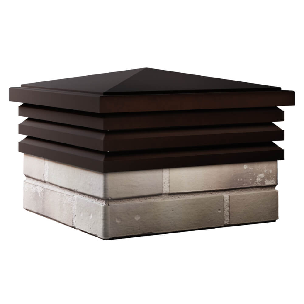 Колпак Zking Бона ХайТек Коричневый на столб 1.5х1.5 кирпича (385х385мм) в Раменском фото