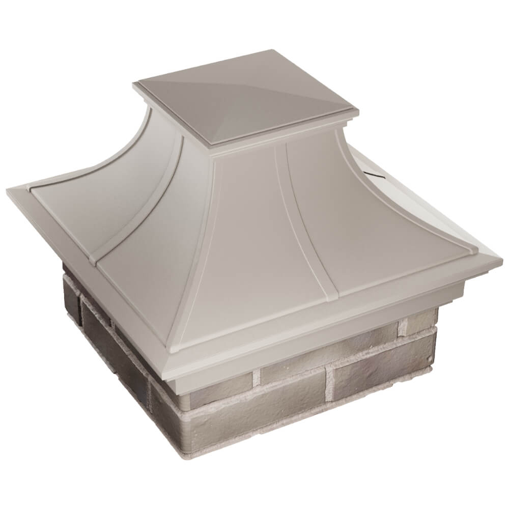 Колпак Zking Монблан Премиум Бежевый на столб 1.5х1.5 кирпича (385х385мм) в Раменском фото