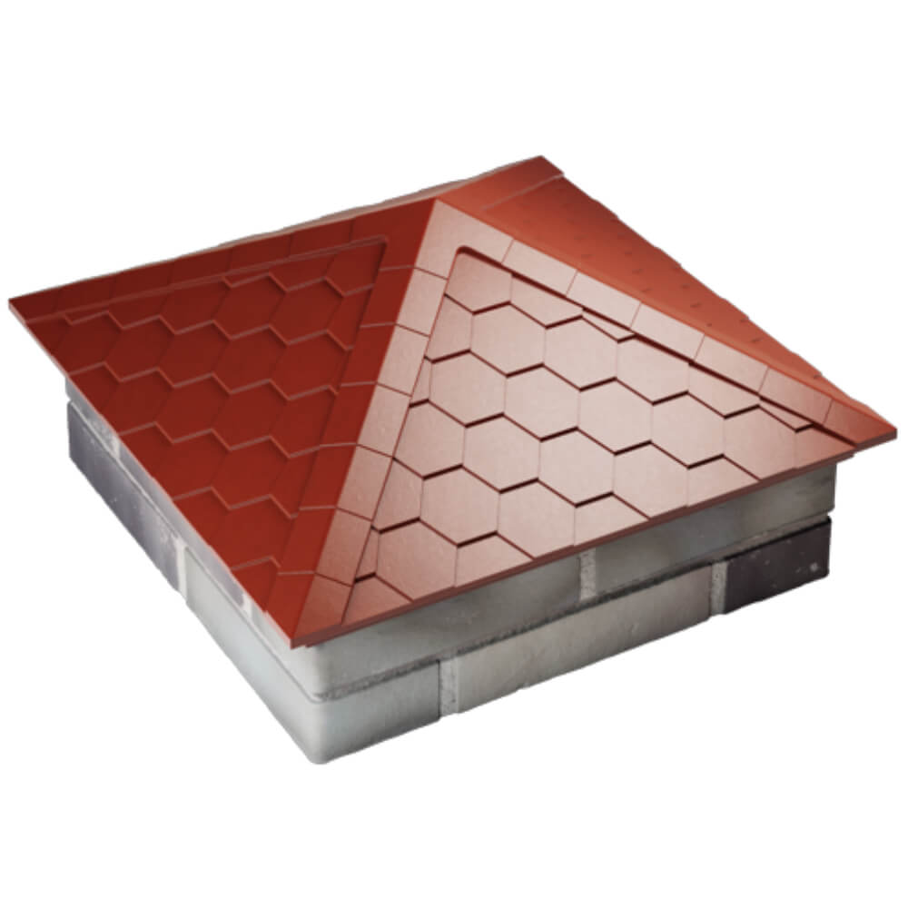 Колпак Zking Эверест Красный на столб 2х2 кирпича (535х535мм) Раменское фото